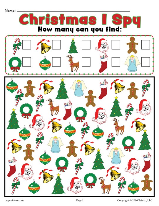 Christmas I Spy Activity